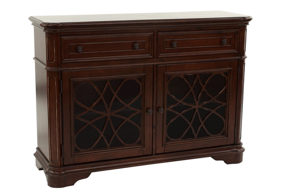 English Elm Traditional Elegant Server with Spacious Drawers and Cabinet Storage for Dining Room Organization and Style Dark Oak 59 L x 44 W x 27 H B011P395603