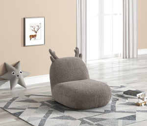 English Elm Westino Deer Shaped Kids Accent Chair Chenille Upholstered Woodland Playroom Seat Brown B2749P413206