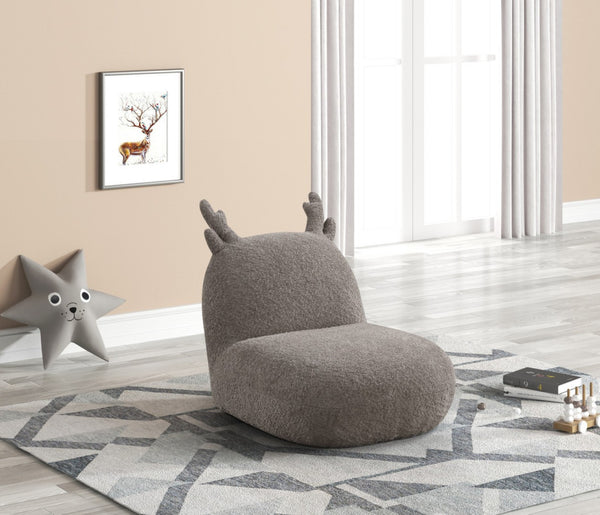 English Elm Westino Deer Shaped Kids Accent Chair Chenille Upholstered Woodland Playroom Seat Brown B2749P413206