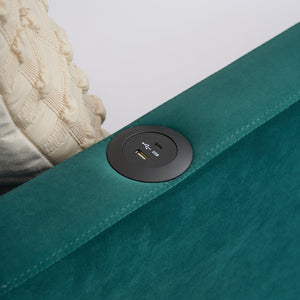 English Elm Twin Upholstered Daybed with Trundle Sofa Bed for Guest Room, Pine Wood Frame, Velvet Upholstery, Sturdy Slat Support and Full-Length Comfort Emerald W1361S00024