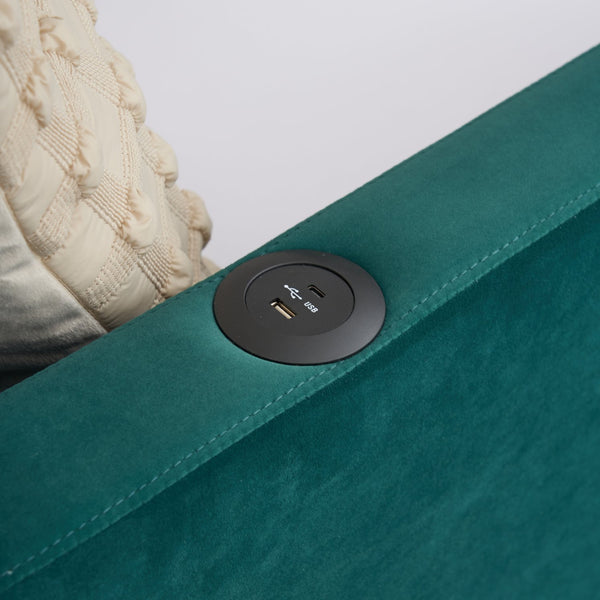 English Elm Twin Upholstered Daybed with Trundle Sofa Bed for Guest Room, Pine Wood Frame, Velvet Upholstery, Sturdy Slat Support and Full-Length Comfort Emerald W1361S00024