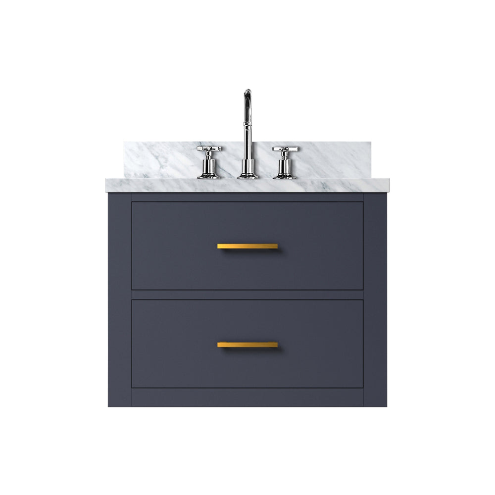 English Elm Blue Single Bath Vanity With Acrylic Top & Faucet Set – Stylish Space-Saving Solution For Any Bathroom B2731P257908