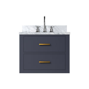 English Elm Blue Single Bath Vanity With Acrylic Top & Faucet Set – Stylish Space-Saving Solution For Any Bathroom B2731P257908