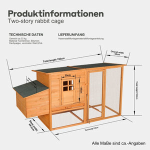 English Elm Extra-large Fir Wood Backyard Chicken Coop with Waterproof Roof and Predator Proof Run W3921S00002