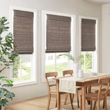 Madison Park Eastfield Casual Bamboo Light Filtering Roman Shade 64"L MP40-7805 Grey Ash