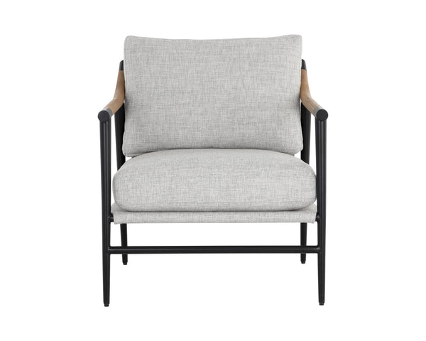 Sunpan Meadow Armchair - Stylish Comfort with 100% Polyester Fabric and Sturdy Iron Frame for Your Home Matte Black, Vault Fog