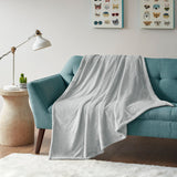 Intelligent Design Microlight Plush Casual Oversized Throw ID50-844 Grey