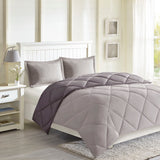 Madison Park Essentials Larkspur Casual 3M Scotchgard Diamond Quilting Reversible Down Alternative Comforter Set MPE10-616 Charcoal/Grey