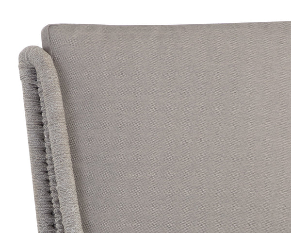 Sunpan Sorrento Stylish Outdoor Barstool with Durable Teak Wood Base and Weather-Resistant Fabric Seat Palazzo Taupe