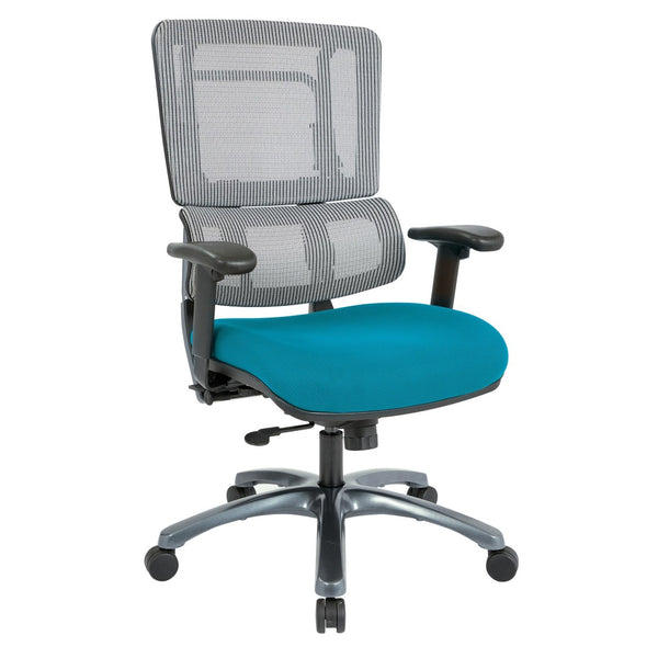 OSP Home Furnishings Vertical Mesh Back Ergonomic Office Chair with Lumbar Support and Titanium Rolling Base 99667T-7