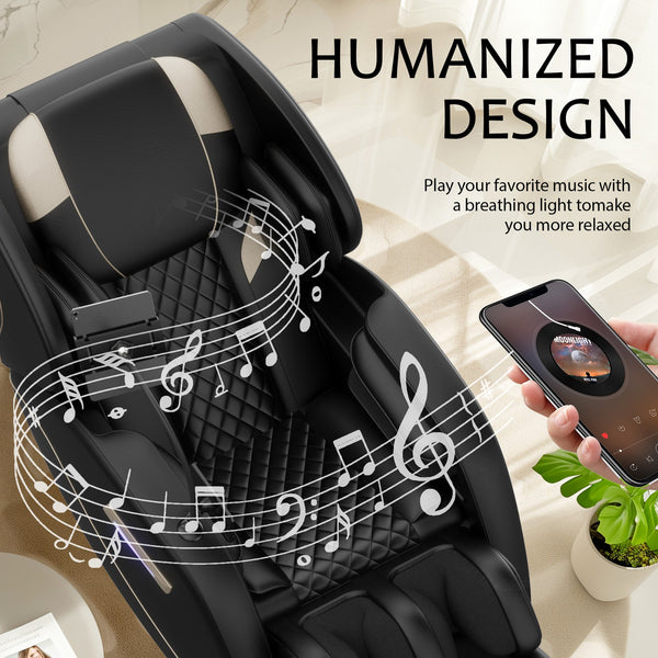 English Elm Massage Chair Recliner With Zero Gravity, Heated Therapy & Full-Body Air Compression Comfort W1875P224771