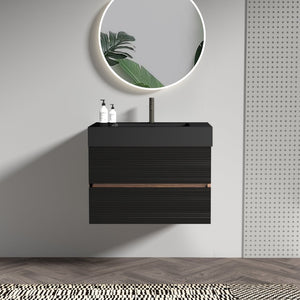 English Elm Alice Floating Bathroom Vanity Rosewood Finish Engineered Stone Basin Triple Drawer W1865S00185