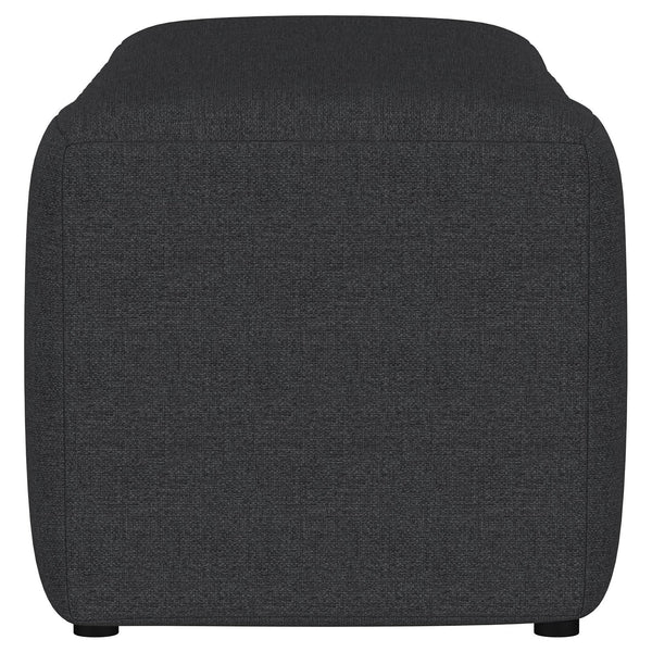 English Elm DelSur Curved Charcoal Tufted Fabric Accent Bench — Backless Modern Upholstered Entryway Seating Stylishly B062P299970