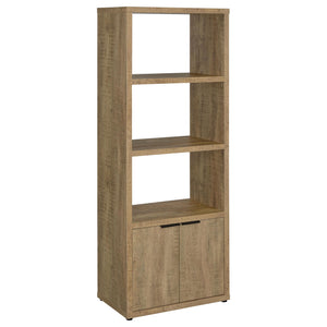 English Elm Noriega Mango 3-Shelf Media Tower Bookcase with Lower Melamine Cabinet, Rustic Saw-Mark Finish, Compact Storage and Display Solutions for Books, Decor and Electronics B062P375542
