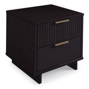 English Elm Granville 18" Black Nightstand – Chic 2-Drawer Design With Glam Gold Handles & Modern Style B365P398527