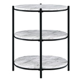 OSP Home Furnishings Renton 3-Tier Oval Table White/Black