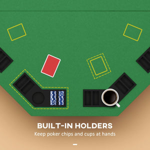English Elm Soozier Foldable 47" Octagon Poker Table For 8 Players - Casino-Style Game Night With Cup Holders & Chip Trays W2225P217198-GIGA