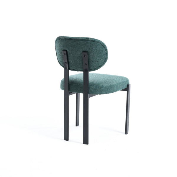 English Elm Modern Boucle Tufted Dining Chairs Set of 2 Mid-century Matte Leg Kitchen Seating Antique Green,Black W3244P296988