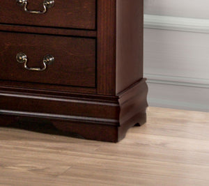 English Elm Dark Transitional 5-Drawer Chest in Rich Finish with Nickel Oval Knobs Durable Wood Blend Craftsmanship Cherry 19 L x 33 W x 52 H B2741P372712