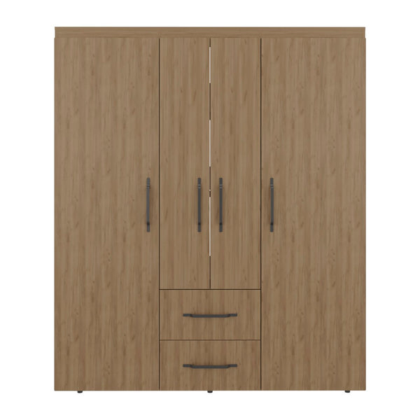English Elm Bethel Slim Profile Wardrobe Armoire with Hanging Rods Open Shelves and Drawer B128S00244