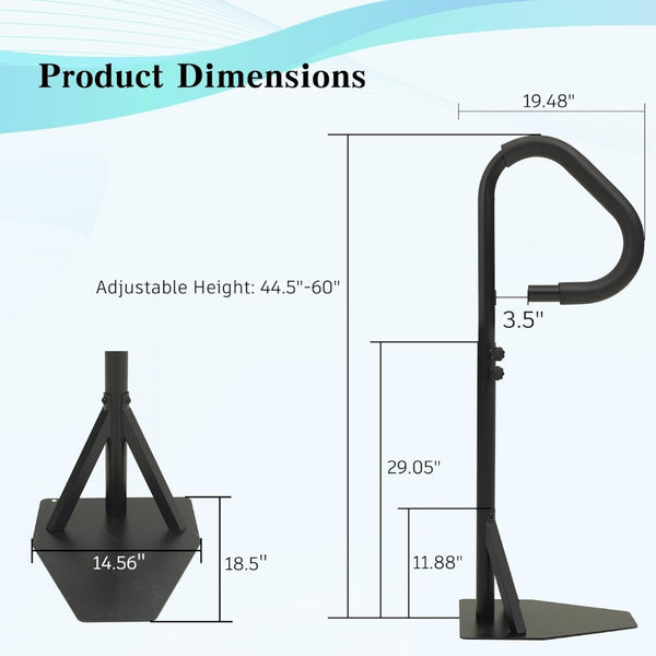 English Elm Hot Tub Aluminum Safety Rail with Swivel Grip Adjustable Height and 600 Lb Support W1859P429198