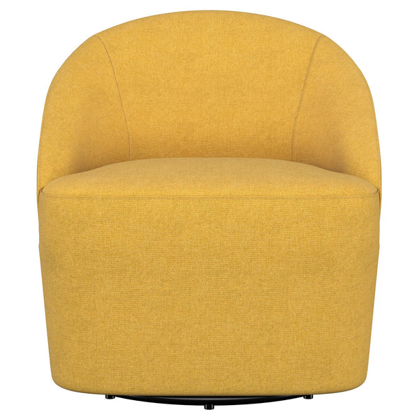 English Elm Denali Mustard Yellow Upholstered Swivel Chair - Modern Barrel Back Accent Seat, Cozy Stylish Comfort B062P353267