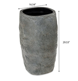 English Elm Polyresin Cast Stone Urn Planter Weathered Gray Finish Tall Outdoor Patio Garden N772P450043G