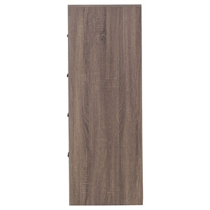 English Elm Geary Barrel Oak 4-Drawer Rectangular Chest with Rustic Oak Grain, Vintage Charm & Ample Storage Space B062P331057