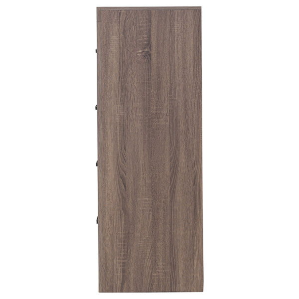English Elm Geary Barrel Oak 4-Drawer Rectangular Chest with Rustic Oak Grain, Vintage Charm & Ample Storage Space B062P331057