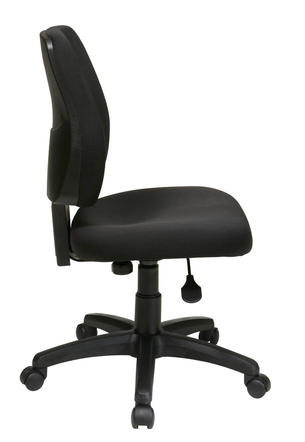 OSP Home Furnishings Deluxe Armless Task Chair with Padded Seat Greenguard Certified Ergonomic Office Seating 33101-30