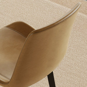 English Elm Modern PU Leather Dining Chairs with Carbon Steel Legs, Water‑Resistant, Stain‑Proof, 4-Pack for Home Brown W2699P338887