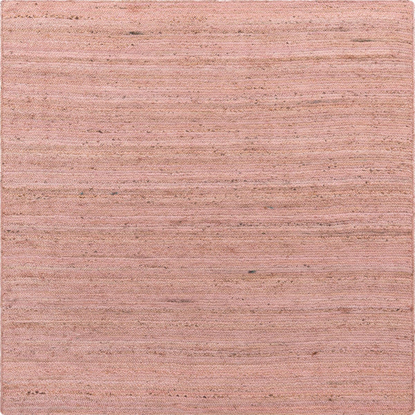 Unique Loom Braided Jute Dhaka Hand Braided Solid Rug Light Pink,  8' 0" x 8' 0"