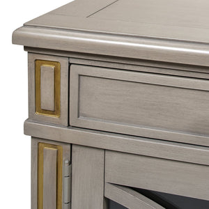 English Elm Jennifer Taylor Home - Dauphin 71" TV Stand Console Table in Grey Cashmere Wood with Gold Accents, Ample Storage, Assembled B2719P238490