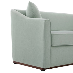 English Elm Modern Chenille Three Seater Sofa with Rubberwood Base and Wrap Around Arms for Living Room Blue N763S000110C