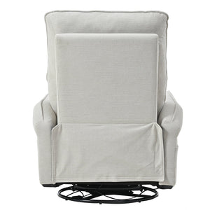 English Elm 360° Swivel Rocker Recliner Chair, Gray Fabric Glider with 360° Swivel, 30° Rocking & 90–150° Recline for Living Room, Nursery, Home Theater Comfort W1028P261550