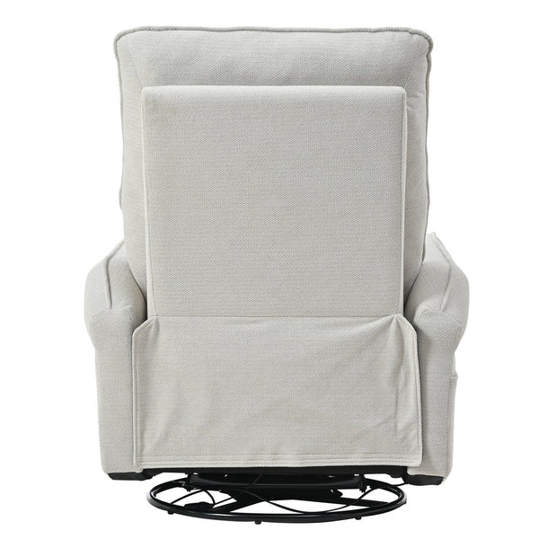 English Elm 360° Swivel Rocker Recliner Chair, Gray Fabric Glider with 360° Swivel, 30° Rocking & 90–150° Recline for Living Room, Nursery, Home Theater Comfort W1028P261550