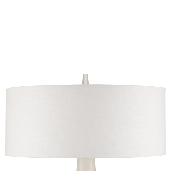 Eleanora Table Lamp - Modern Alabaster Design with Brass Accents, Elegant Off-White Linen Shade