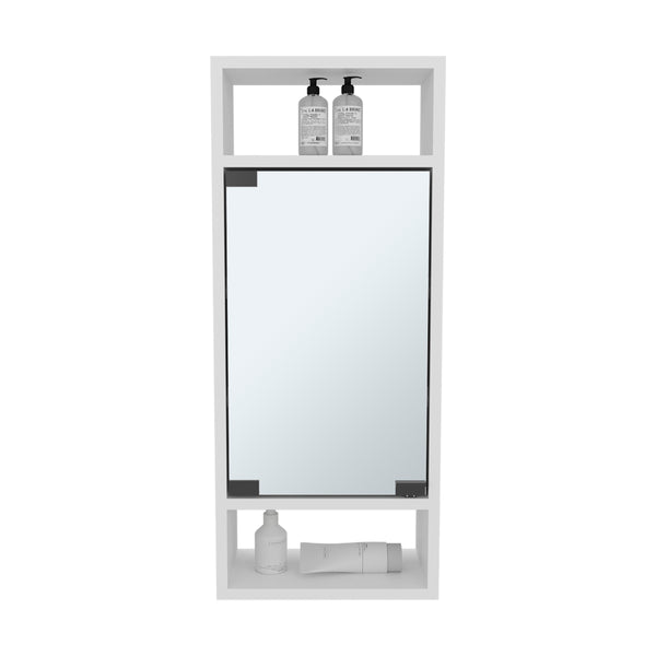 English Elm Amory Mirrored Medicine Cabinet White — 33.5" Engineered Wood, Durable Finish, Easy Wall Mounting and Storage B092P315583