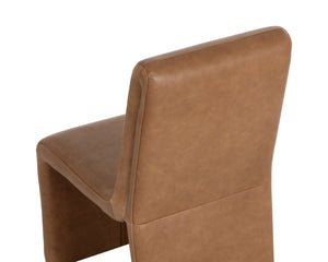 Sunpan CASCATA Dining Chair - Luxurious Marseille Camel Leather with Sculptural Design & Timeless Comfort 111012V