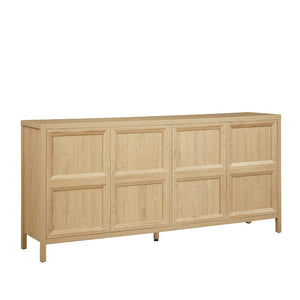 English Elm 67'' Scandinavian Oak Sideboard with Touch Latch Doors Soft Close Hinges Living Room Storage Oak W1820P420817
