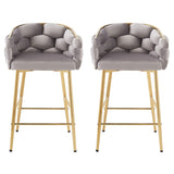 Christopher Knight Home® - Noble House - - 28'' Modern Counter Stools Set Of 2,Gray Counter Stools With Iron Frame,Soft Back And Cushion,Footrest,Suitable For Kitchen/Bedroom/Dining Room.