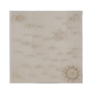 English Elm 23.6x2x23.6" Skalo Shadowbox Wall Art - Beige Linen Spiral Floral Texture, Modern Neutral Decor W2078P313343