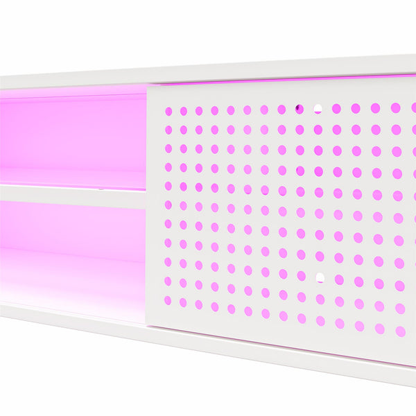 English Elm Glitch Floating Gaming TV Stand for TVs up to 60" — RGB Lighting, Ventilated Sliding Door, EZ Hang System B2733P395248