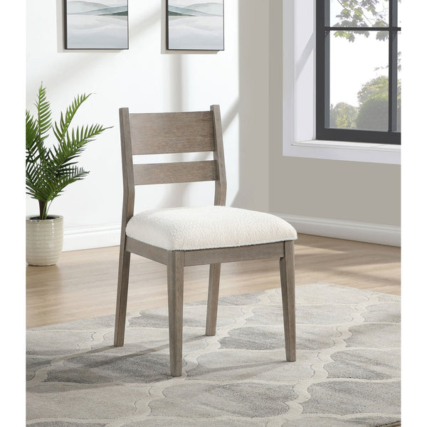 English Elm Medders Grey Wood Dining Side Chair Set of 2 — Coastal Farmhouse Acacia Veneer, Cream Upholstered Seats, Durable Comfort (35.75"H) B062P299787