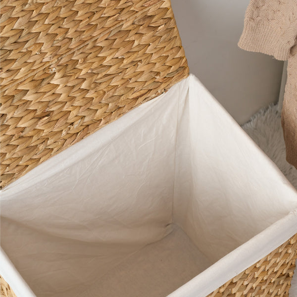 English Elm Judas Handcrafted Water Hyacinth Rectangular Laundry Hamper - Stylish Storage For Any Room! B093P401323