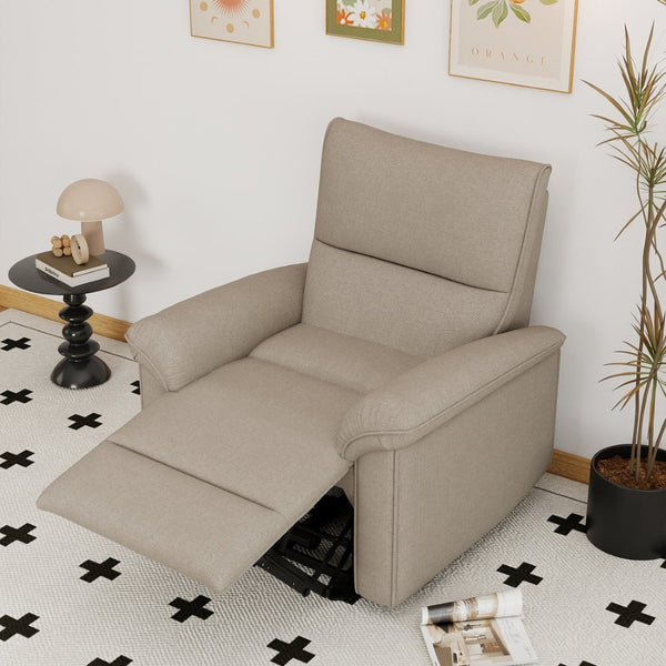 English Elm Power Lift Recliner Velvet Chair with Extended Footrest and Cup Holders for Elderly W1028S00062