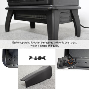 English Elm 18 Inch Infrared Quartz Freestanding Electric Fireplace Stove with 3d Flame Effect W1769112699