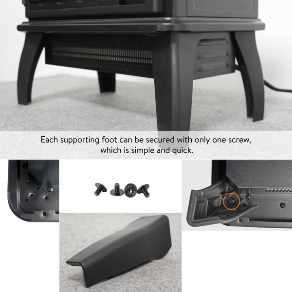 English Elm 18 Inch Infrared Quartz Freestanding Electric Fireplace Stove with 3d Flame Effect W1769112699