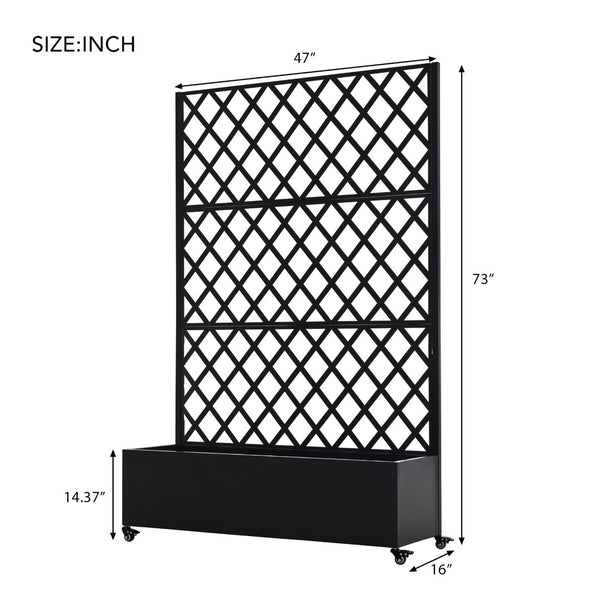English Elm Metal Galvanized Raised Garden Bed on Wheels with Trellis for Climbing Vines Outdoor W5312P460795