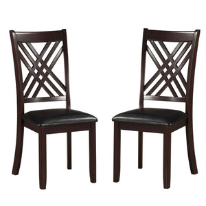 English Elm Set Of 2 Contemporary Armless Side Chairs With Luxurious Pu Seats And Elegant Espresso Finish B016P314618-GIGA